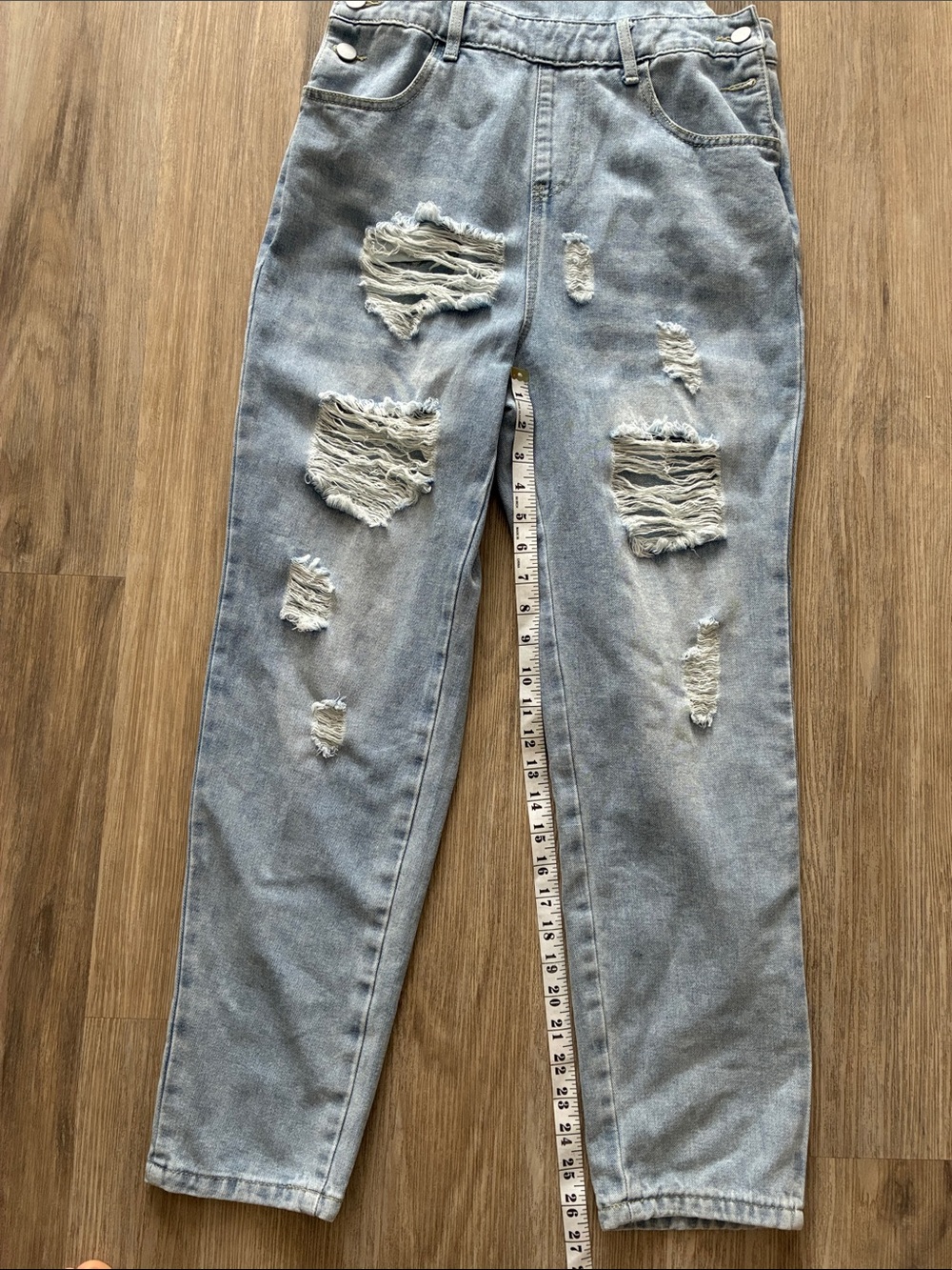 Distressed Denim Overalls - Picture 5 of 12